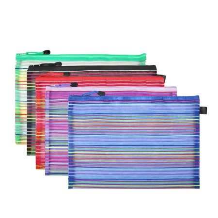 ملف سحاب مخطط  Transparent File Zipper Bag A4 Striped 