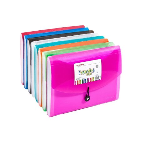 ملف أوراق 7 جيوب أكورديون  TRANBO 7-pocket file folder size A4