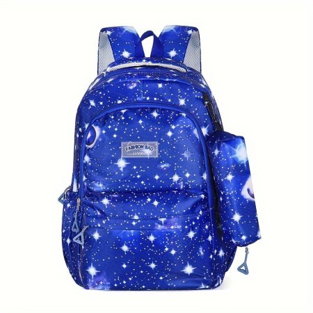 حقيبة مدرسية رسومات فضاء مع مقلمة Space school bag