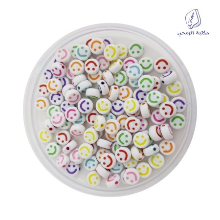 خرز ابتسامات ملونة Colorful smiley face beads